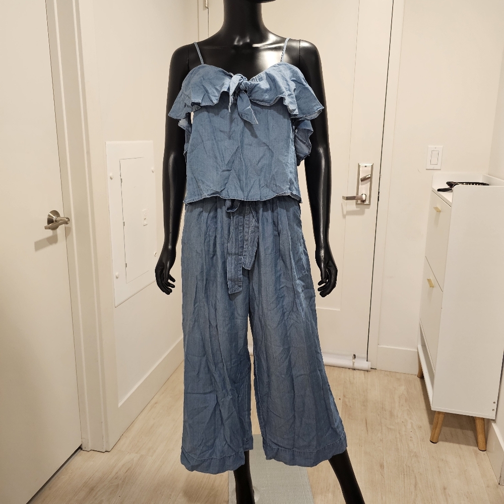 DO+BE Blue Ruffle Jumpsuit